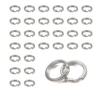 TOAOB - 100 anillos planos divididos de 6 mm, pequeños llaveros de acero inoxidable para anzuelos de pesca, llaves, conectores, manualidades