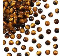 TOAOB 100 cuentas de 6 mm de piedra de ojo de tigre amarillo natural, cuentas sueltas redondas de piedra preciosa para joyería de pulsera, collar, bricolaje (ojo de tigre amarillo, 6 mm)