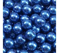 TOAOB 100 cuentas de aprox. 10 mm para pulseras, perlas de cristal azules, redondas, para manualidades, juego de perlas para hacer joyas