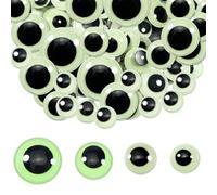 TOAOB - 100 ojos que brillan en la oscuridad, autoadhesivos, luminosos, ojos pegajosos, varios tamaños, adhesivos de plástico para manualidades, decoración de álbumes de recortes
