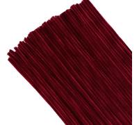 TOAOB 100 Piezas Chenilla Limpiadores Pipas de Color Vino Rojo 30 cm de Largo y 6 mm de Ancho para Manualidades y Decoración del Hogar