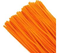 TOAOB 100 Piezas Chenilla Limpiadores Pipas Naranja de 30 cm de Largo y 6 mm de Ancho para Manualidades y Decoración Creación de Bricolaje