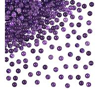 TOAOB 100 Piezas Cuentas de Piedra Natural Perlas de Amatista ágata 4 mm Redondas Sueltas Piedras Semipreciosas con Agujero para Hacer Collares Pulseras y Accesorios Joyería