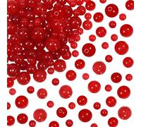 TOAOB 100 Piezas Cuentas de Piedra Natural Perlas de Calcedonia Roja 4 mm 6 mm 8mm Redondas Sueltas Piedras Semipreciosas para Hacer Collares Pulseras y Accesorios Joyería