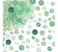 TOAOB 100 Piezas Cuentas de Piedra Natural Perlas de Fluorita Coloridas 4 mm 6 mm 8 mm Redondas Sueltas Piedras Semipreciosas con Agujero para Hacer Collares Pulseras y Accesorios Joyería