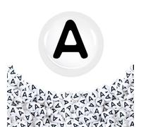 TOAOB 100 Piezas Cuentas Letras de Blancas para Pulseras 4x7mm con letras A Acrílico Plano Redondo Negra Letra Abalorios para Collares Bisutería