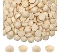 TOAOB 100 Piezas Cuentas Semicirculares de Madera Semiesféricas de 20 mm Perlas Sueltas Naturales Cabujón para Pintura Fabricación de Joyas
