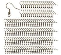 TOAOB 100 Piezas Ganchos para Pendientes Color Bronce Enganches Pendientes de 18 mm Plata de 925 de con Bola de Resorte Accesorios para Hacer Pendientes Bisutería