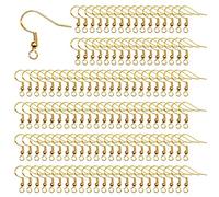 TOAOB 100 Piezas Ganchos para Pendientes Dorado Enganches Pendientes de 18 mm Plata de 925 con Bola de Resorte Accesorios para Hacer Pendientes Bisutería