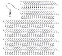 TOAOB 100 Piezas Ganchos para Pendientes Plata de 925 Plateado Enganches con Bolas de Resortede 18mm para Bricolaje Joyería Hace Accesorios