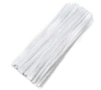 TOAOB 100 Piezas Limpiador de Pipas para Manualidades Alambre de Chenilla con Brillante Limpiapipas Blanco 30 cm x 6 mm para Decoración Creación de Bricolaje
