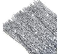 TOAOB 100 Piezas Limpiapipas Brillante Alambre de Chenilla Color Plateado Limpia Pipas para Manualidades Pipe Cleaners 30cm x 6mm para Decoraciones y Actividades Creativas