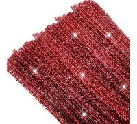 TOAOB 100 Piezas Limpiapipas Brillante Alambre de Chenilla Rojo Limpia Pipas para Manualidades Pipe Cleaners 30cm x 6mm para Decoraciones y Actividades Creativas