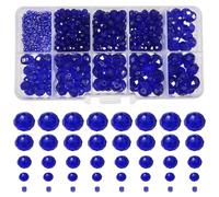 TOAOB - 1000 cuentas espaciadoras facetadas de cristal azul oscuro de 2 mm, 4 mm, 6 mm, 8 mm, 10 mm, para hacer joyas, proyectos de manualidades