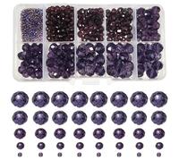 TOAOB - 1000 cuentas espaciadoras facetadas de cristal morado oscuro de 2 mm, 4 mm, 6 mm, 8 mm, 10 mm, para hacer joyas, proyectos de manualidades
