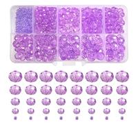 TOAOB 1000 Piezas Cuentas Espaciadoras Facetadas de Cristal Púrpura Clara de 2 mm a 10 mm Transparentes Redondas para Hacer Bisuteria y Manualidades Collares Pulseras Accesorios