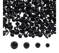 TOAOB 1000 Piezas Ojos de Plástico Seguridad Negro 3 a 6 mm Enchufe Directo Ojos de Plástic para Hacer Muñecas Manualidades de Crochet Tejer Animales