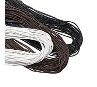 TOAOB 105 Metros de Hilo Encerado Negro Marrón Blanco 2 mm Cera Algodón Cordón de Algodón Encerado para Pulseras Collares DIY Decoración Artesanal