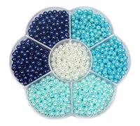 TOAOB 1050 Piezas Perlas Multicolor Cuentas de Vidrio de 4 mm Cuentas Redondas Abalorios de Cristal para Manualidades y Fabricación de Joyas Pulsera Collar
