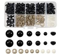 TOAOB 110 Piezas Ojos y Nariz de Seguridad para Amigurumi de Plástico Negro 6 a 12 mm Ojos para Muñecas con Arandelas para Hacer Artesanales Títeres Peluche Animales Punto Manualidades