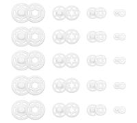 TOAOB 120 Pares de Botones de Presión para Coser 7mm 12mm 15mm 21mm Color Blanco de Plástico para Manualidades Ropa Botones Camisas Botones de Costura