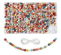 TOAOB 1440 Piezas 4 x 7 mm Cuentas Color con Letras Doradas A a Z Cuentas de Acrílico Redondas Amor Cuentas de Corazón con 0.6 mm de 15 m Cuerda de Cristal para Hacer Joyas Collar Pulsera