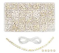 TOAOB 1440 Piezas Cuentas Blancas 4 x 7 mm con Letras Doradas A a Z Cuentas de Acrílico Redondas Amor Cuentas de Corazón con 0.6 mm de 15 m Cuerda de Cristal para Hacer Joyas Collar Pulsera