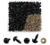 TOAOB 150 Piezas Ojos de Plástico 10 mm Ojos de Seguridad de Negro Plástic con Arandelas Ojos de Muñecas para Hacer Muñecas Manualidades Tejer Animales