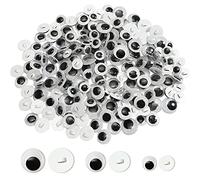 TOAOB 180 botones para coser en Googly Wiggle Eyes de 8 mm, 10 mm, 12 mm, tamaños surtidos, ojos redondos de plástico para bricolaje animales de peluche, álbumes de recortes, costura, manualidades