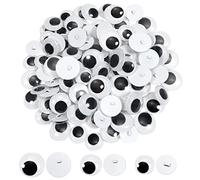 TOAOB 180 Piezas 15 a 20 mm Ojos Móviles Negros Coser en Ojos de Plástico Ojo de Seguridad Ojos de Costura para para Hacer Muñecas Costura y Manualidades Accesorios Tejer Animales