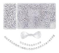 TOAOB 1940 Piezas Cuentas de Letras de la A a la Z 4 x 7 mm Cuentas de Plateadas con Amor Corazón y Número 0 a 9 para Pulseras Joyas Manualidade Collares Adorno Colgantes
