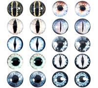 TOAOB 20 piezas ojo de seguridad 30 mm redondo negro blanco serie ojos de dragón cabujones de cristal muñecas ojos para manualidades para juguetes accesorios de peluche animales de ganchillo muñeca