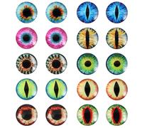 TOAOB 20 Piezas Ojos de Seguridad para Amigurumi 25 mm de Autoadhesivos Cristal Redondos Ojos Coloridos de Dragón para Trabajos Manuales de Ganchillo Marionetas