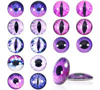 TOAOB 20 Piezas Ojos de Seguridad para Amigurumi 30 mm de Cristal Redondos Púrpura Serie Ojos de Dragón de Pegar para Trabajos Manuales de Ganchillo Marionetas