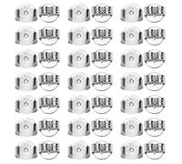 TOAOB 20 Piezas Tuercas de Pendientes Plata 925 de 5 x 5.5 mm Cierres Tapón de Seguridad Tope Posterior Mariposa Tamaños Universal para Hacer Bisutería Fabricación de Joyas