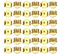TOAOB 20 Piezas Tuercas de Pendientes Plata de Ley 925 de Dorado 5 x 5.5 mm Tapón de Seguridad Tope Posterior Mariposa Tamaños Universal para Hacer Joyería Bisutería Aretes Fabricación de Joyas