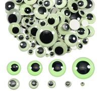 TOAOB 200 Piezas Ojos Móviles de Noctilucente 6 a 30 mm Ojos de Brillan en Oscuridad de Plástico Autoadhesivo para Manualidades de Scrapbooking Accesorios