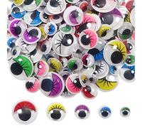 TOAOB 210 Piezas Plástico Autoadhesivo Ojos Móviles Redondos de 8 a 20 mm con Pestañas Pintadas de Multicolor para Scrapbooking y Artesanía