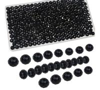 TOAOB - 220 cuentas de cristal con facetas de cristal, color negro, redondas, 6 mm a granel, para hacer joyas, pulseras, collares, artesanías