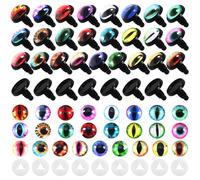 TOAOB - 25 pares de ojos de dragón de seguridad para animales de peluche, varios colores, parte trasera plana, álbumes de recortes, cabujones, ojos con vástago de discos y arandelas para hacer muñecas de osos de ganchillo Amigurumis