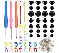 TOAOB 295 Piezas Ojos y Narices de Seguridad de Plásticos y Kit de Ganchillo con Arandelas para Artesanías Crochet Muñecas Manualidades