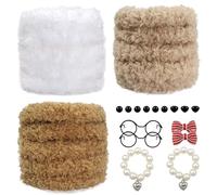 TOAOB 3 Piezas Limpia Pipas para Manualidades 3 Colores 15 mm x 100 cm Limpiapipas de Súper Grueso con Ojos Negros y Accesorios Decorativos para Perros
