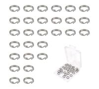 TOAOB 30 Piezas Anillas Llaveros Planas 6mm de Acero Inoxidable Aros Pequeños Para Llavero de Plateado para Organización de Llaves del Hogar y Fabricación de Manualidades