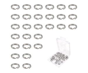 TOAOB 30 Piezas Anillas Llaveros Planas 6mm de Acero Inoxidable Aros Pequeños Para Llavero de Plateado para Organización de Llaves del Hogar y Fabricación de Manualidades