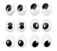 TOAOB 30 piezas de ojos ovalados autoadhesivos tamaño mixto negro blanco ojos de plástico para scrapbooking manualidades accesorios