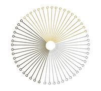 TOAOB 300 Piezas 50 mm Pin de Ojo Tono Plata Oro Bronce Antiguo Metal Alfileres Ojo de Cabeza para Accesorios de Hacer Joyeria Pendientes Colgantes