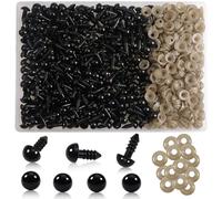 TOAOB 300 Piezas Ojos de Seguridad para Amigurumi 8 mm con Arandelas Ojos Manualidades Negro de Plástico para Ganchillo Hacer Muñecas Tejer Animales Marioneta