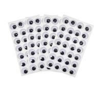 TOAOB 4 Hojas Plástico Autoadhesivo Ojos Pegatinas Aprox 112 Piezas Wiggle Eyes Redondos Negros 18 mm para Manualidades de Scrapbooking Artesanía Accesorios Decoración