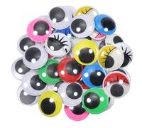 TOAOB 40 Piezas 30 mm Ojos Móviles Autoadhesivos Redondos Ojos de Plástico de Negros Blancos y Coloridos para Albumes de Recortes Accesorios de Manualidades