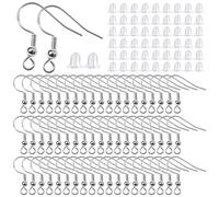 TOAOB 400 Piezas Ganchos para Pendientes Plata de 925 Plateado Enganches Pendientes Hilos de Oreja con Bolas de Resortede 18mm para Bricolaje Joyería Hace Accesorios